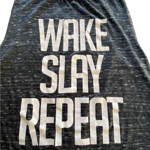 {Rubee Couture} "Wake Slay Repeat" Spin class workout tank - Picture 1 of 4